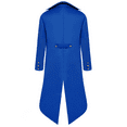 thumbnail image 2 of IBTOM CASTLE Men's Steampunk Vintage Tailcoat Jacket Gothic Medieval Victorian Frock Button Down Swallow Coat 4XL Blue, 2 of 3