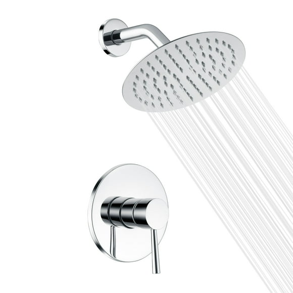 Grifo de Regadera para Baño con Válvula, Cabezal de Regadera de Metal Completo y Acabado Chrome