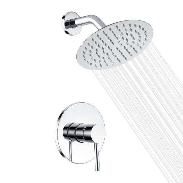Grifo de Regadera para Baño con Válvula, Cabezal de Regadera de Metal Completo y Acabado Chrome
