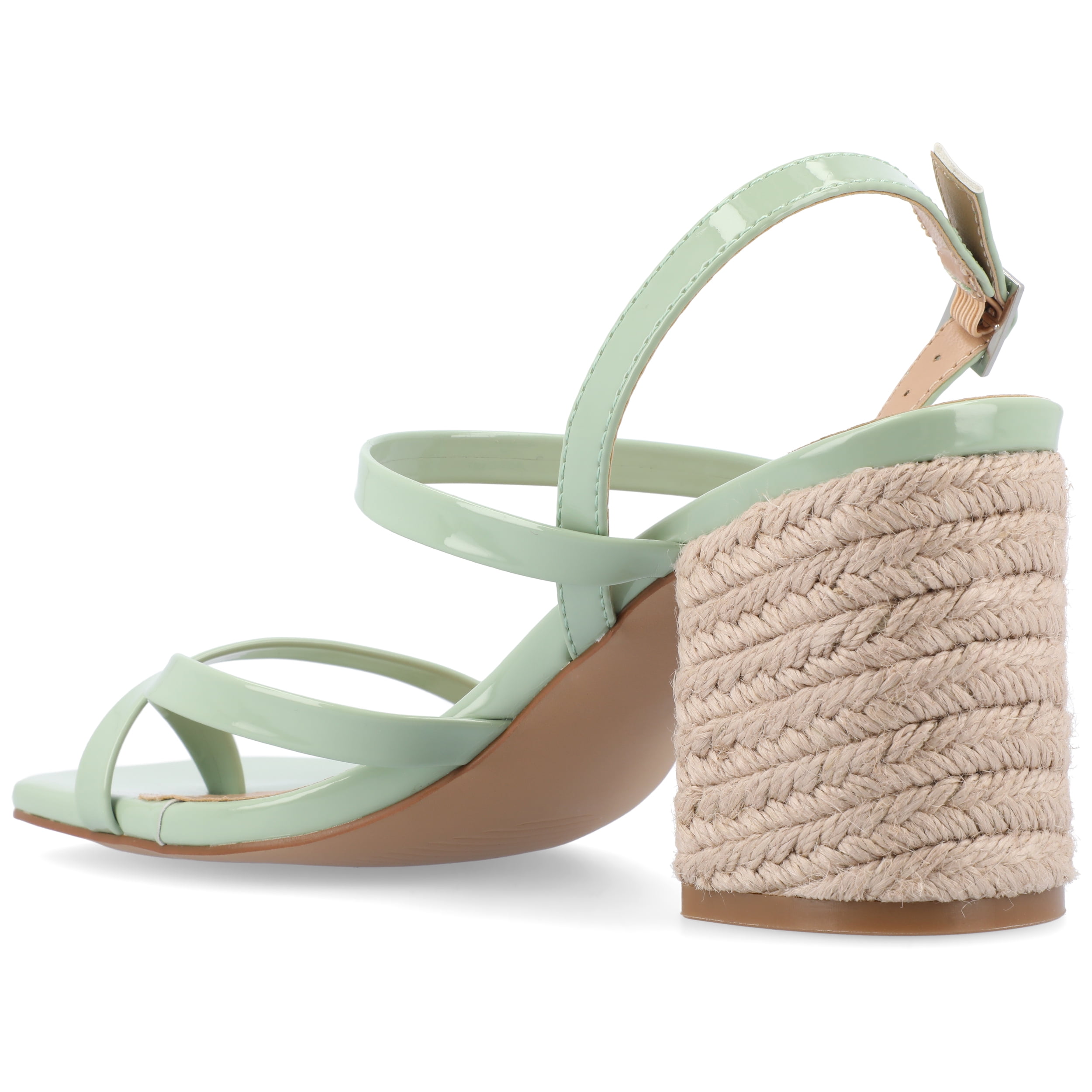 Journee Womens Olivina Jute Covered Block Heel Dress Sandals