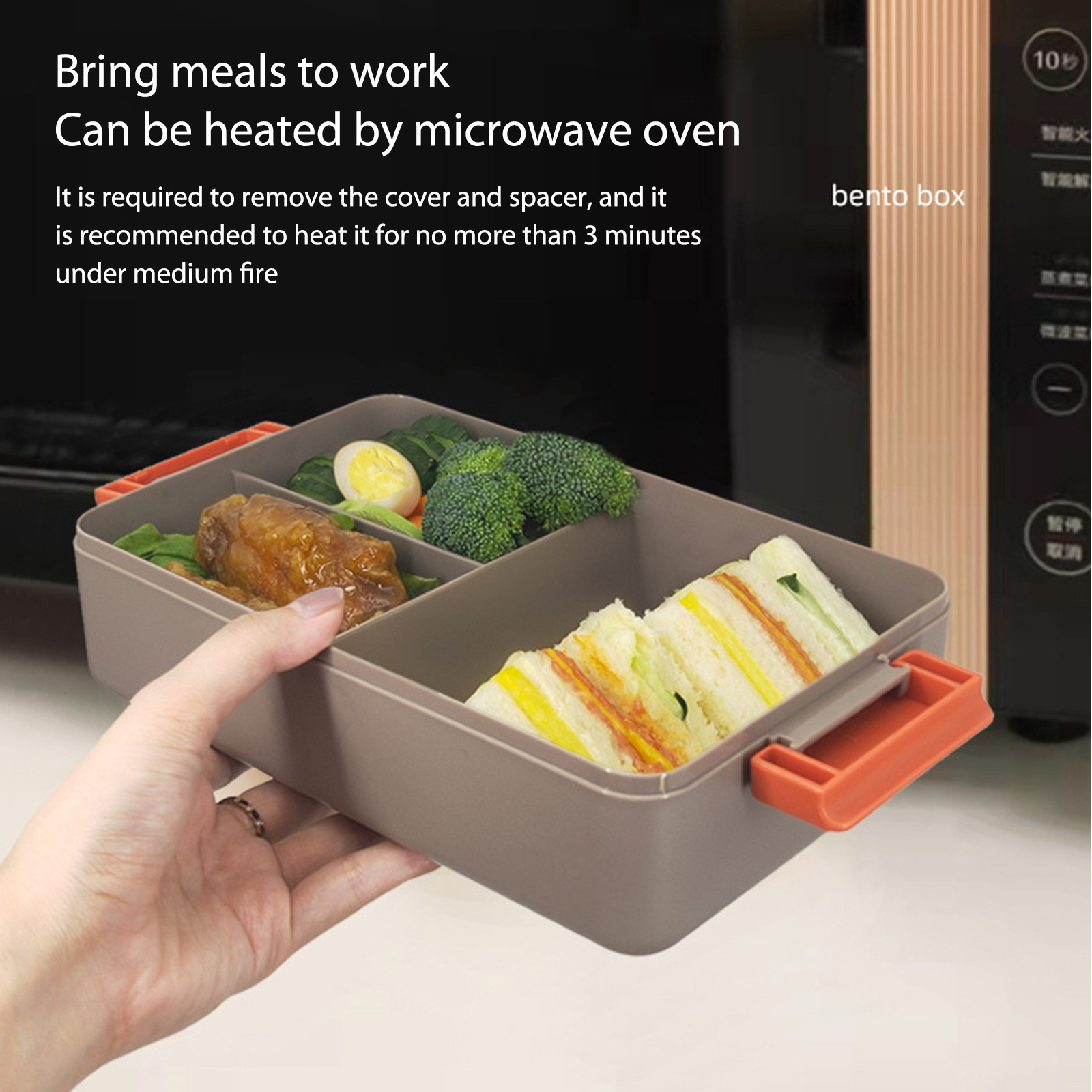 Zexumo Premium Bento Lunch Box, 2 Compartments, Leak-proof