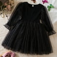 thumbnail image 2 of Mercatoo Girls Cute Birthday Part𝐲 Dress Toddler Kids Long Sleeve Ruffle Tulle Tutu Dress Elegant Pompoms Princess Dress, 2 of 4