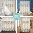 thumbnail image 5 of No Hook Shower Curtain with Snap in Liner, Country Colorful Wild Flower Waterproof Bath Curtain Double Layers with See Through Top Window, Daisy Lavender Leaves Hotel Shower Curtains 36x72in, 5 of 9