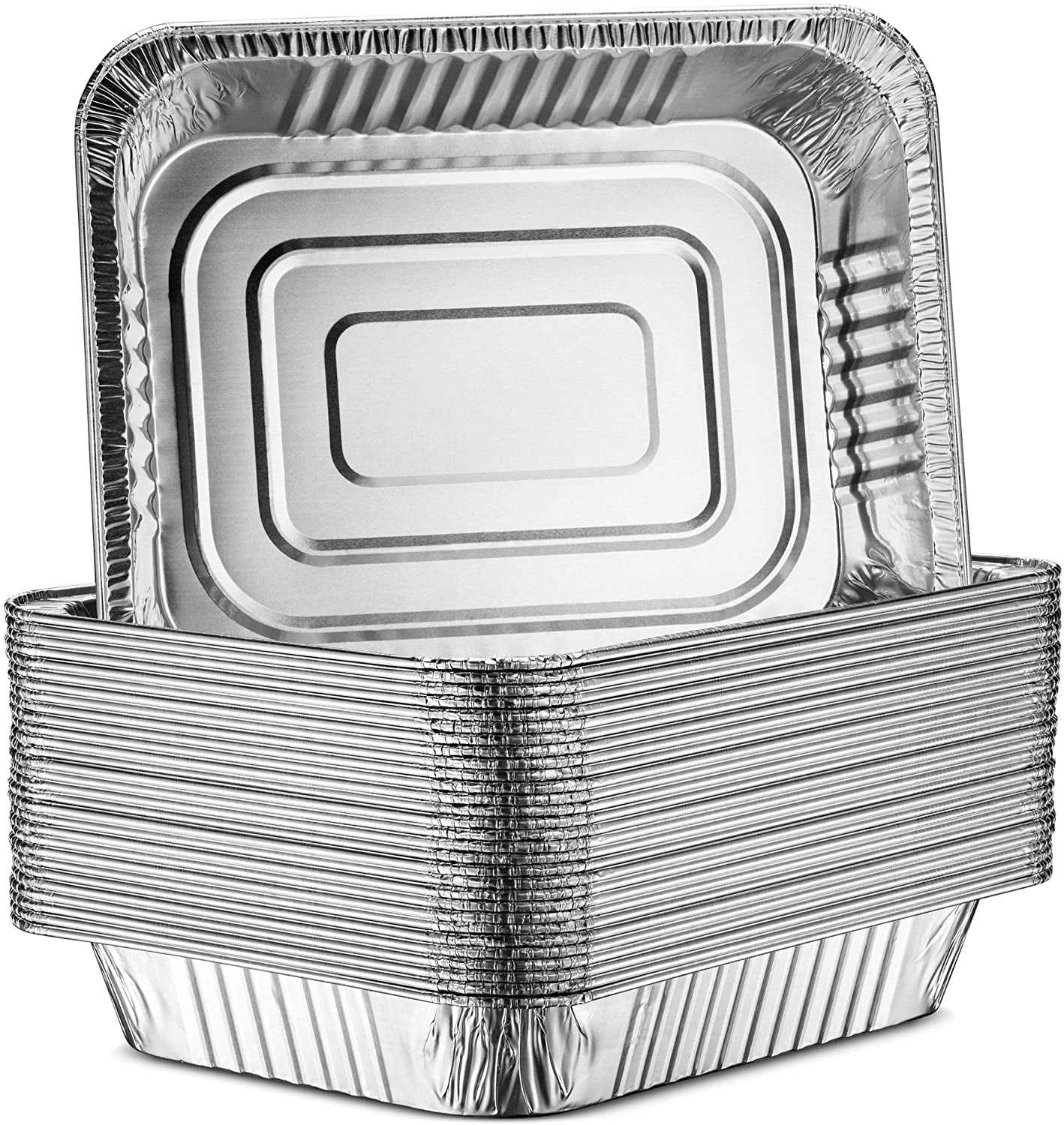 MontoPack Aluminum Half Size Roasting Pans 30 Pack 9x13 Standard Size