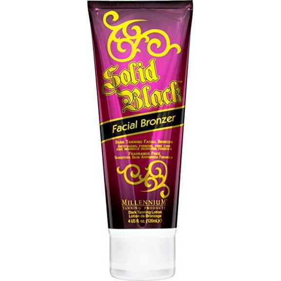 Millennium Tanning Solid Black FACIAL BRONZER Anti-Aging Firming Dark Tanning Lotion 4 oz