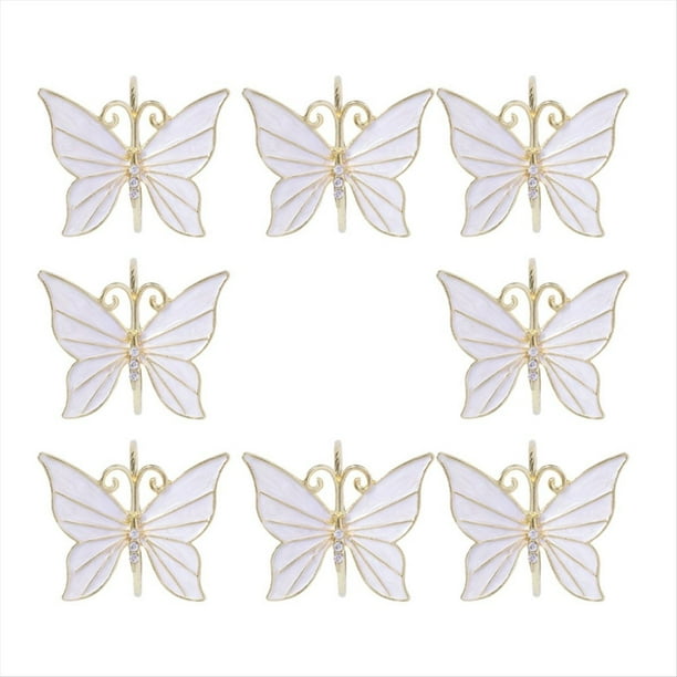 8 Piezas Flor Mariposa Servilletero Servilletero para Pascua Boda Fiesta Reunión Familiar Servilleta Adorno de Tela Decoración,C