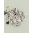 thumbnail image 6 of Baby Boy Plaid Shirt Romper 6M 12M 18M 24M Flannel Long Sleeve Oversized Tops Infant Button Down Fall Clothes, 6 of 10