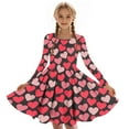 thumbnail image 6 of ATOGUTA Girls Dresses Valentines Long Sleeve T-Shirt Dresses Kids Spring A-Line Twirly Skater Dresses Size 4T-14, Black, 6 of 6