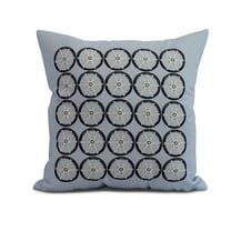 Simply Daisy, 16" x 16" Nautical Geo Square, Geometric Print Outdoor Pillow, Blue
