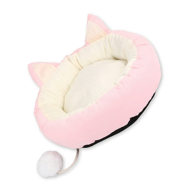 Methold Cama para gatos Fácil de cuidar para espacios pequeños Tela y algodón Potable Cama cálida para dormir para mascotas Gato de fieltro Perchas para gatos rosa METRO