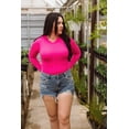 thumbnail image 1 of Ziva Rhinestone Studded Bodysuit-Pink, 1 of 5