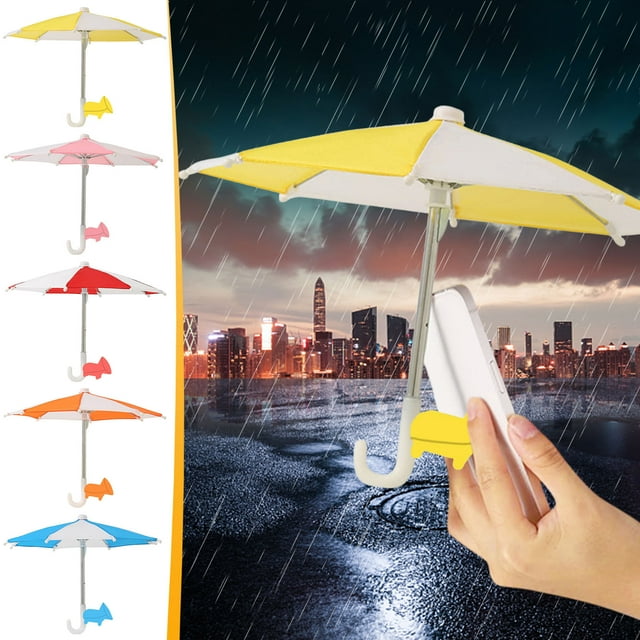Fiudx Soporte para Teléfono con Forma de Paraguas, Base Universal con Ventosa, Poliéster Duradero, Protección Contra El Sol y La Lluvia, para Exteriores, Regalo Ideal para Usuarios Móviles, Paraguas
