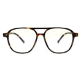 thumbnail image 2 of Blue Light Filtering Lens Glasses Unisex 70's Style Square Flat Top Tortoise, 2 of 4