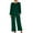 Green, variant on Jacenvly Silk Pajamas for Women Set Light Breathable Holiday Pajamas for Women Color Round Neck Long Sleeve Sleepshirt and Elastic Waist Pants Sets Loungewear Sleepshirt Pajamas Beige