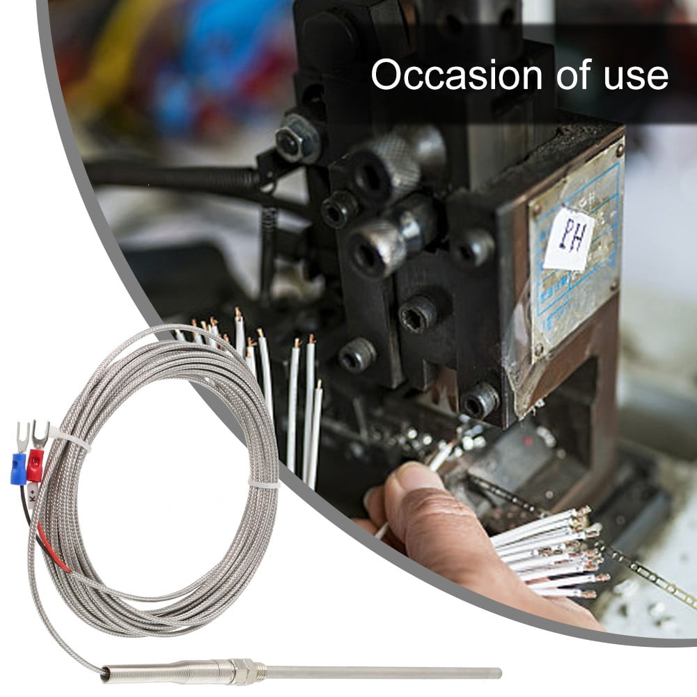 Typ K Thermoelement – 100 Mm Sonde, 3 M Kabel, M8 Gewinde, 0–800°C, Mit 2 Steckern