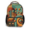 thumbnail image 2 of Mochila escolar ligera e informal yangshaomei diseño abstracto y futurismo nostálgico para niños y jóvenes, 2 of 4