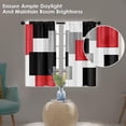 thumbnail image 6 of Farmhouse Kitchen Curtains Gray and Black Geometry Window Curtains Short Tier Curtains Over Sink, Red Abstract Modern Art Painting Decor Rod Pocket Window Drapes Set of 2 (26x36 Inch), 6 of 6