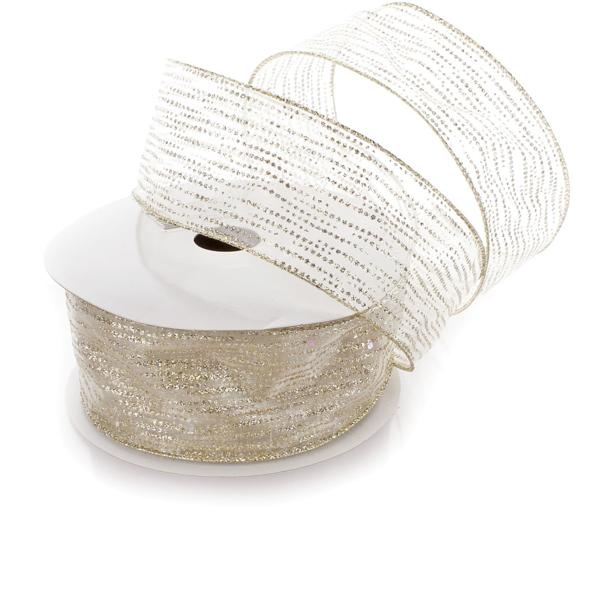 Ivory Linen Weave Ribbon, 2-1/2 x 25 Yards