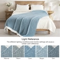 thumbnail image 6 of Exclusivo Mezcla Knit Throw Blanket, Ultra Soft Cozy Fluffy Blankets, Lightweight Fuzzy Plush Throw for Couch and Bed, Mixed Blue, 50"x60", 6 of 9