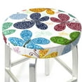 thumbnail image 3 of Vsdgher Colorful Butterflies Print Stool Covers Round,Stretch Round Stool Covers Washable Stool Cushion Slipcover Elastic Chair Covers for 12-14 Inch Chair, 3 of 7