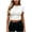 White, variant on Summer Tops for Women Fashion Casual Solid Color Midriff-baring Short Sleeve Round-Neck Tops Lightweight,Breathable Fabric