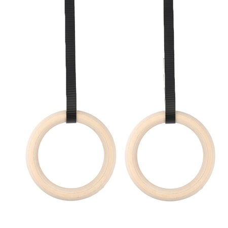 WALFRONT 1 Pair 32mm Gymnastic Ring Strength Training Gym Rings Wooden Practical,Gymnastic Ring Strength Training Gym Rings Wooden (Best Wooden Gymnastic Rings)