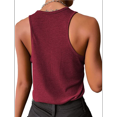 thumbnail image 2 of Camisetas Sin Mangas para Mujer, Informales, Lindas, de Verano, para Vacaciones en la Playa, Básicas, Color Vino Tinto, Talla M, 2 of 6