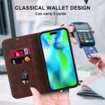 thumbnail image 5 of Dteck Strong Magnetic Case for iPhone 16 Pro Max, Compatible with MagSafe, iPhone 16 Pro Max Wallet Case with RFID Blocking Holder Slots, PU Leather Flip Folio Cover Kickstand Shockproof,Coffee, 5 of 9