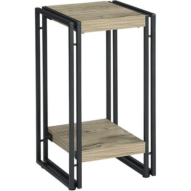 Small Side Table Narrow Square End Table With Storage Shelf For Living
