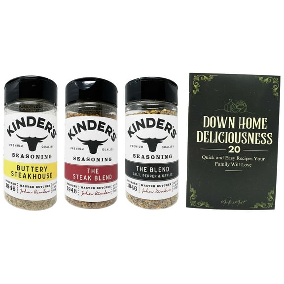 Kinder's Seasoning Rub 3 Flavor Variety - (1) Each: Buttery Steakhouse, The Steak Blend, The Blend (5.5-6.25 Ounces)   MerlinsMart Zine
