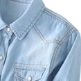 thumbnail image 5 of ITSAME Women's Jean Coat Long Sleeve Turndown Collar Casual Fashion Denim Jacket with Pockets Light Blue Size L, 5 of 6