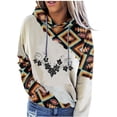 thumbnail image 1 of Sudadera con estampado geométrico para mujer Costura con capucha Impreso Tops sueltos Blusa Pompotops  gfhjh12748, 1 of 1