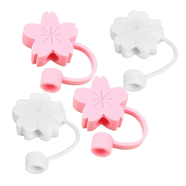 Tapa superior de bebidas para niña, accesorios de cristal con ventosa, protector de tapón antipolvo, gorro de dibujos animados hawaianos, suministros de paja de calavera para verano, 4 Uds.