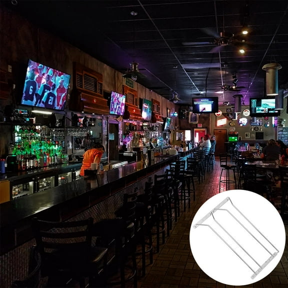 OUNONA  Wine Glass Holder Rack Racks Countertop Stackable Shelf Silver