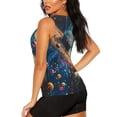 thumbnail image 3 of Fotbe Colorful Planet Universe Blusas Sin Mangas para Mujer – Estilo Casual, Corte Suelto, Slim-Fit, Cuello Redondo Deportivo, Tops de Verano para Gimnasio y Yoga-Medium, 3 of 7