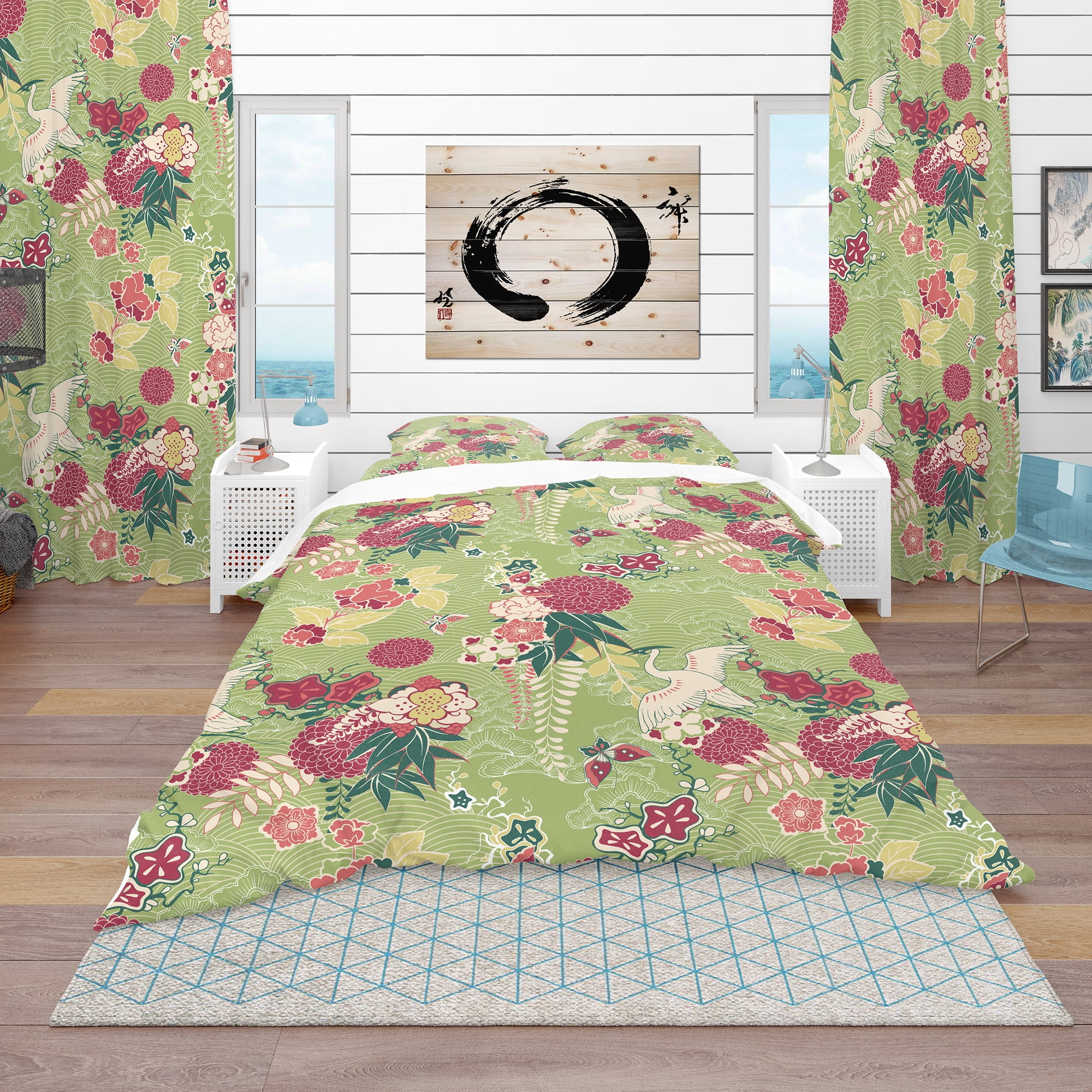 Designart 'Oriental Silk Pattern' Asian Duvet Cover Set
