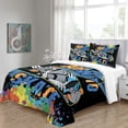 thumbnail image 4 of Colecciones de ropa de cama Patrón de monopatín Patrón de artículos de casa Fibra de poliéster Conjunto de colchas multicoloras para jóvenes adultos edredón S 3 piezas Eigraketly HA012079-01, 4 of 7