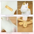thumbnail image 6 of Qaba Rocking Horse, 2 in 1 Kids Ride on Horse, Rolling Unicorn with Sound, Wooden Base, Pedal, Grip Handle, Plush Riding Pony for 3-6 Years Old, White, 6 of 9