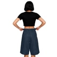 thumbnail image 5 of LNWUY Jeans Shorts for Women Straight Wide Leg Short Pants Mid-High Waisted Denim Shorts Stretchy Casual Summer Jeans Blue L, 5 of 9