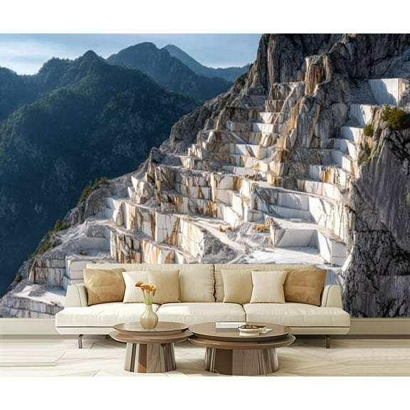 Peel and Stick Wallpaper Waterproof Marble Quarries Tuscany Italy Wall Mural Decor Self Adhesive and Removable 69in x 98in
