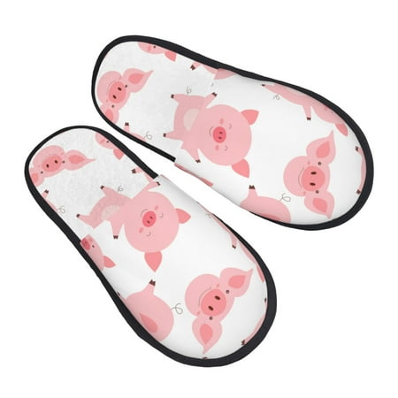 

Junzan Fuzzy Feet Slippers For Women House Shoes Non Slip Indoor/Outdoor Kawaii Pigs Designs-Medium