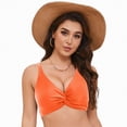 thumbnail image 3 of NIEWTR Women Plus Size Bikini Top - Twist Front Swimsuit Top Push Up Full Coverage Bathing Suit Swim Bra for Large Bust(Orange,L), 3 of 9