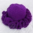 thumbnail image 3 of Dsseng Sweet Girls Crochet Ruffled Brim Bucket Hat Cute Ladies Fisherman Hat Exaggerated Style Teens Winter Windproof Hat, 3 of 21