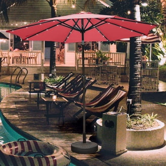 amazon patio umbrella side table Amazon.com: Umbrella Table with 2 Weight Bags Outdoor Patio Umbrella Side  Table with Umbrella Hole Small Brown Wicker End Table for Outside Storage Coffee  Table with Poly Lumber Top for Pool Garden