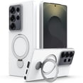 thumbnail image 1 of For Samsung Galaxy S25 Ultra 5G Case (Compatible With MagSafe) With Invisible Magnetic O-Ring Stand Military-Grade Shockproof Phone Case,White,For Galaxy S25 Ultra 5G, 1 of 7