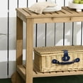 thumbnail image 4 of Resenkos Outdoor Bar Cart, Wood Rolling Home Bar & Serving Cart with 2 Shelves, Wine Bottle Holders for Garden, Dining Room, Natural, 4 of 11