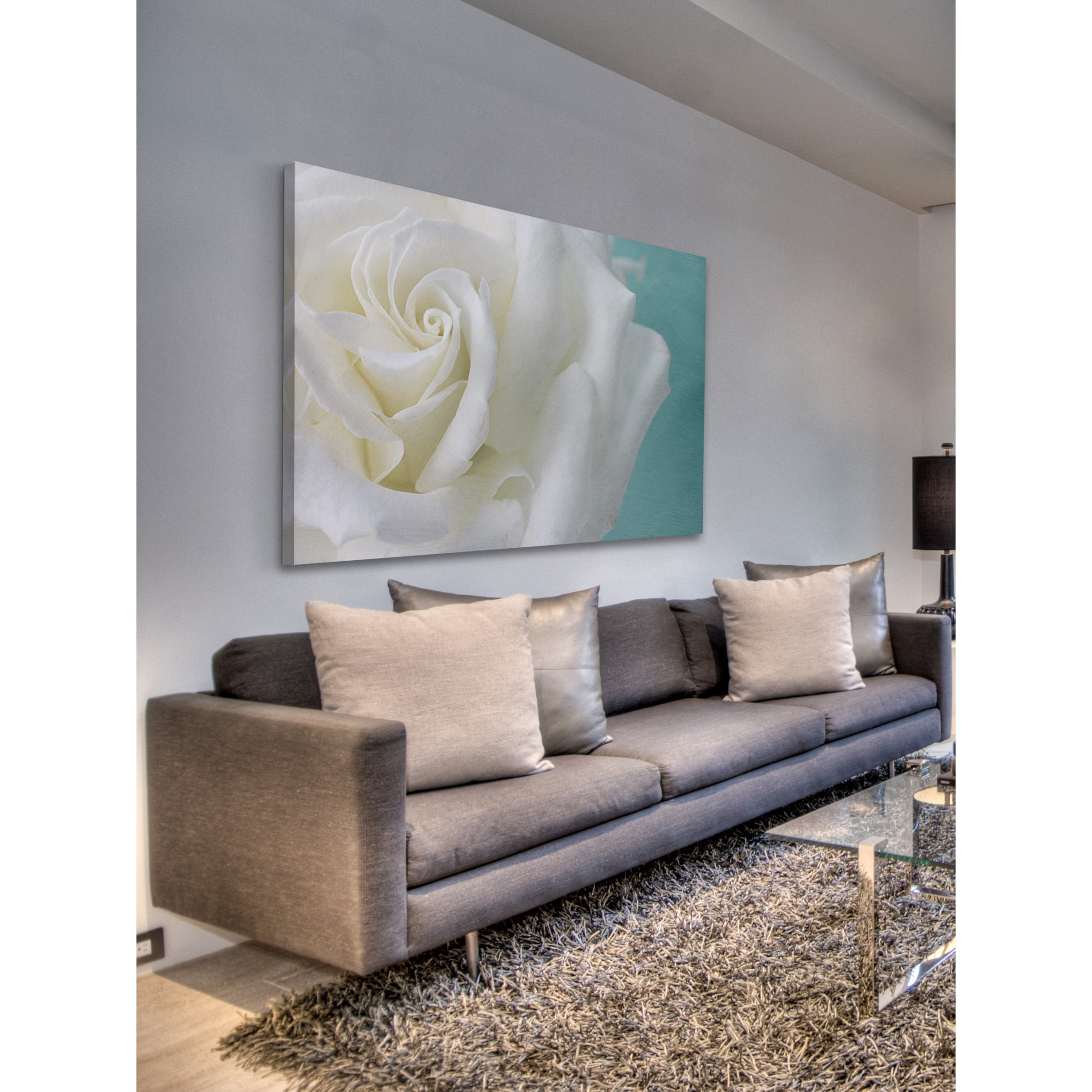 "Purity of the White Rose" Painting Print on Wrapped Canvas