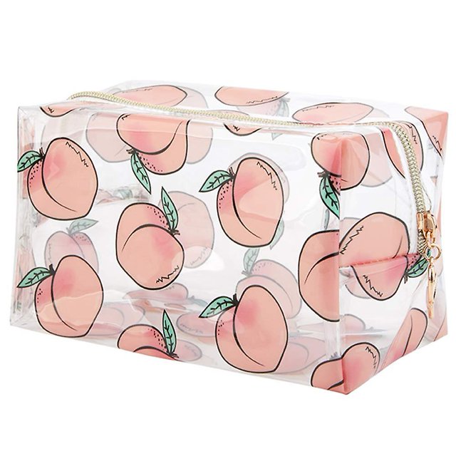 2 bolsas de cosméticos transparentes para mujeres, bolsas de cosméticos de viaje transparentes, bolsas de almacenamiento de bolsas de cosméticos, lindas bolsas de almacenamiento de impresión (mel