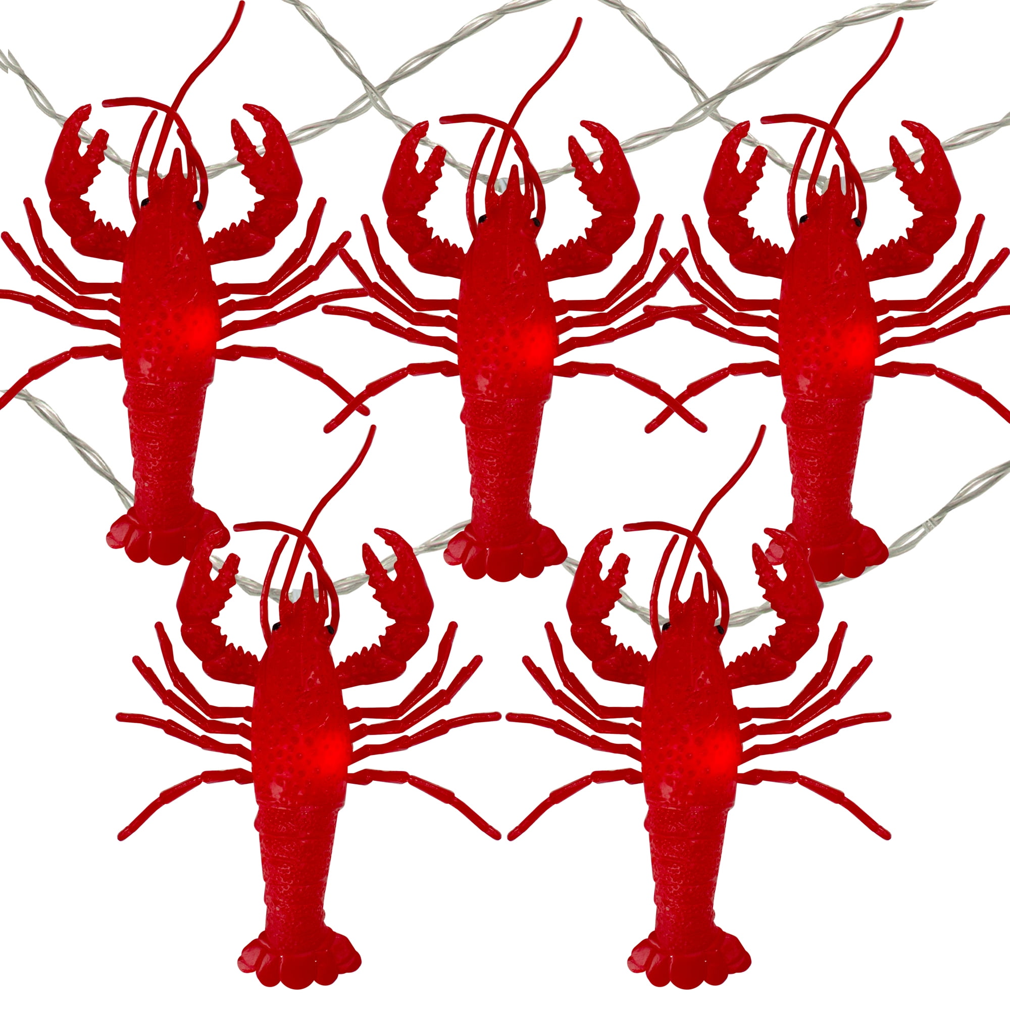 Kurt Adler 10 Red Lobster Novelty Christmas Light Set 12 ft Clear
