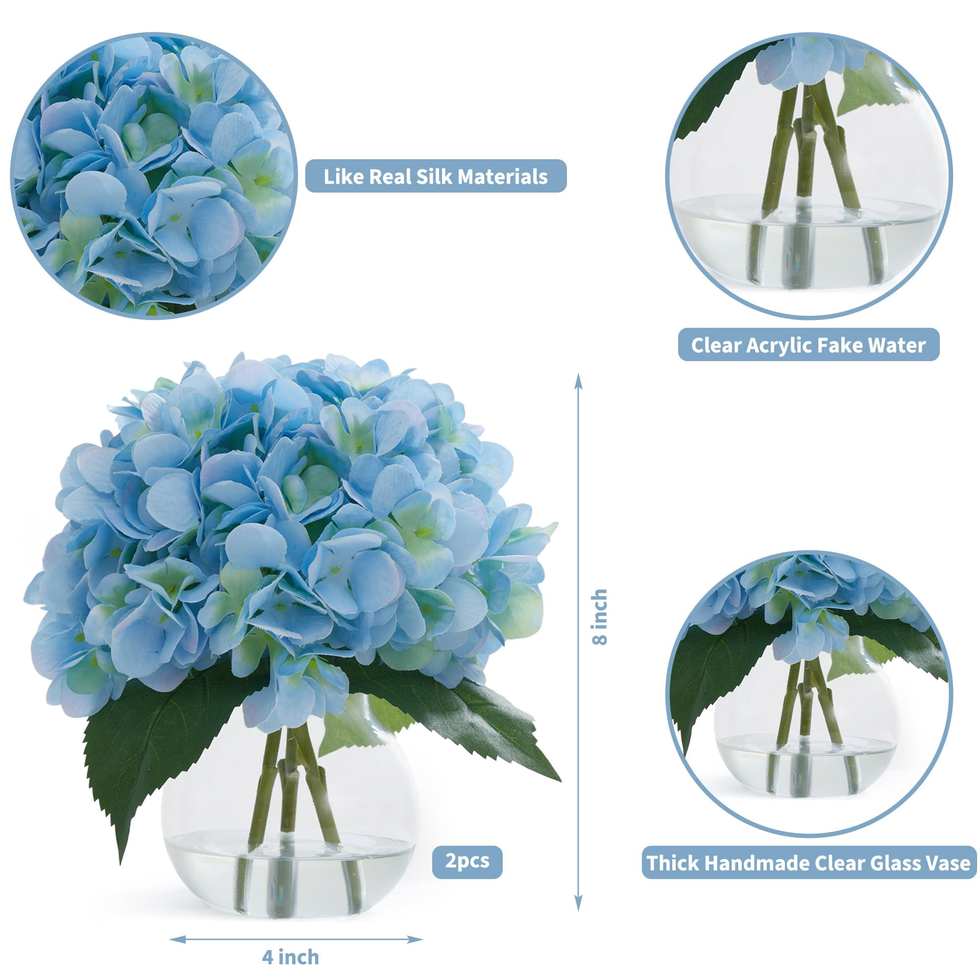 2PCS hydrangea artificial flowers artificial hydrangea flowers faux hydrangea flowers faux hydrangeas fake hydrangeas artificial flowers fake flowers fake silk flowers faux floral bulk bouque
